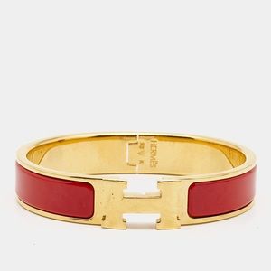 Hermès Clic H Bracelet (Red / Gold)